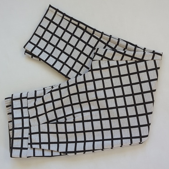 Monroe & Main Square Pleated Pull On Pants LARGE Black Gray Pockets - Picture 2 of 14